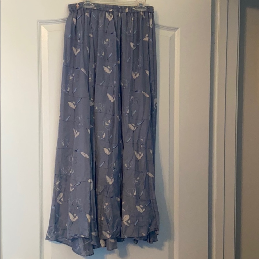 Blue skirt w/cream flowers
